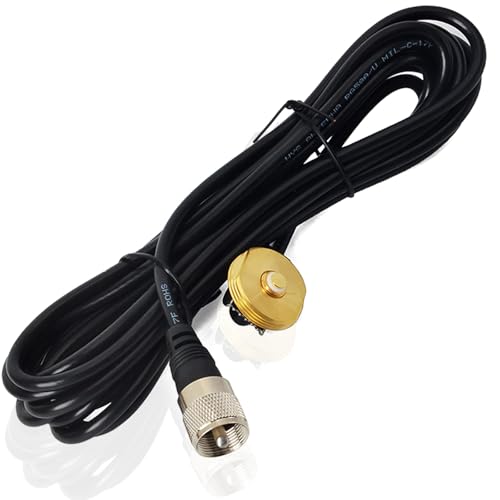 HYS 3/8 to 3/4 Hole Mount with 13ft/ 4m RG-58 Coax Cable NMO to PL259