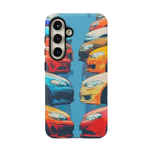 Coque Samsung S24 motif voitures colorées rigide mate de protection pour smartphone