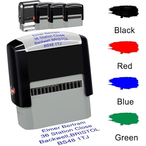 Personalized Stamp Self Inking Custom Address Book Signature Name Letter Logo Stamps Return Address Stamp for Business Office Teacher Wedding,4lines Style Cover