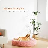 HMTOPE Orthopädisches Hundebett rund Hundekissen Hundesofa Katzenbett Donut Kuscheliges Hundekorb Waschbar, 100 cm Ø, Rosa