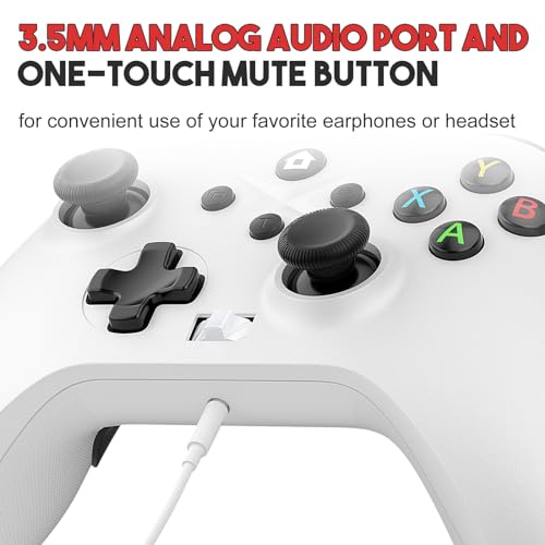 Image of Dinosoo Wireless for Xbox Controller Series X|S One & Windows 10 /11, with Turbo, Macro, Mute Button, Battery, Dual Vibration, White