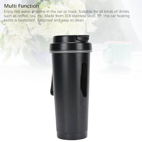 Hervidor eléctrico para auto 12V 24V 500ML acero inoxidable miniatura 4