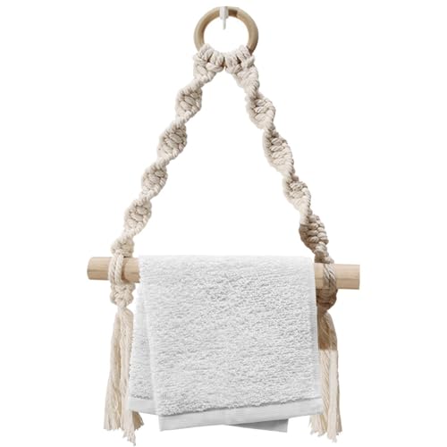 Soporte para toallas de papel de - Soporte de rodillo de papel higiénico suspendido, distribuidor de papel tapiz bohemio, soporte de pared sin orificio para cocina rústica, almacenamiento de