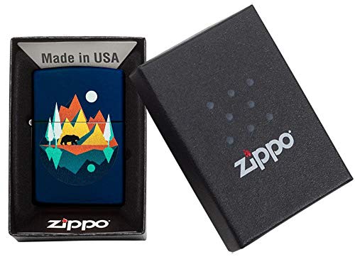 Encendedor Zippo diseño geométrico oso y montañas miniatura 6