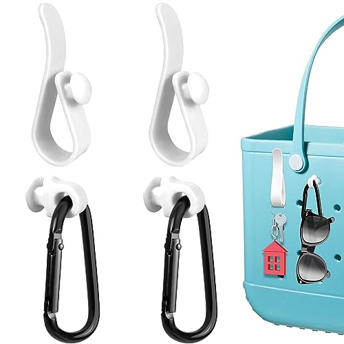 Image of 4Pcs Hooks Set Accessories Compatible for Bogg Bag, Insert Carabiner Key Chain Holder Charms, Compatible for Small & Large Beach Bags