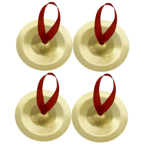 BESTonZON 2 Pairs Finger Cymbals Belly Dancer Mini Instruments Small Cymbals Finger Zills Rhythm Maker for Dancer