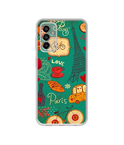 Image of Paris Love Print Design Printed Silicon Soft TPU Back Case Cover for Samsung Galaxy M13 4G