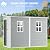 CDCASA 4x8 FT Resin Lean to Shed, Waterproof Outdoor Storage Sheds with Floor & Lockable Door & 2 Windows, Vent, Outside Plastic Tool Shed for Backyard Patio Poolside Lawn, Gray