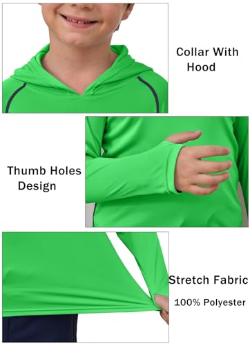Kid’s UV Rash Guard Long Sleeve Hoodie T shirts Size 10 Casual Running Gym - image 2