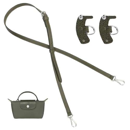 Correa Bandolera Compatible con Longchamp - Ajustable para Bolso de Hombro, Ancha y Mini (Verde Oscuro)