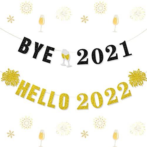 Bannière de bonne année 2022, au revoir 2021 bonjour 2022 fournitures Cover