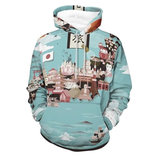 Hoodie Voyage Au Japon unisexe sweat à capuche noir taille S pour homme et femme