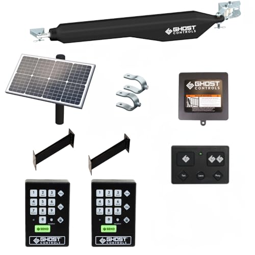 Ghost Controls Decorative Single Solar Automatic Gate Opener with 30w Solar Panel Access Bundle image 3