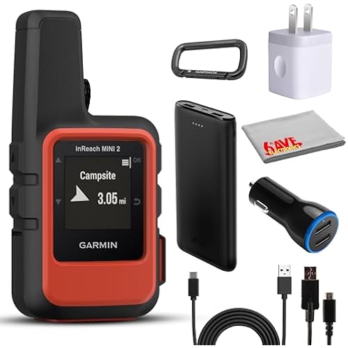 Garmin inReach Mini 2 Satellite Communicator (Flame Red) Bundle