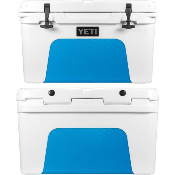 Skinit Decal Cooler Skin Compatible with YETI Tundra 45 Hard Cooler - Blue Carbon Fiber Specialty Texture Material Design