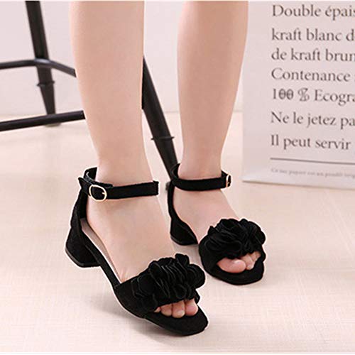 Little Big Girls Flower Middle High Heel Princess Sandals Kids Shoes Dress Platform Sandals4