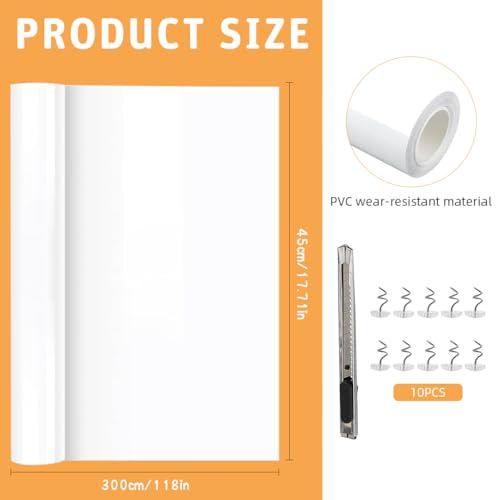 Image of Qpets Cat Scratcher Pad Clear PVC Cuttable Furniture Protector Self-adhesive Cat Scratcher Pad Sticker Cat Scratching Mat for Wall, Cabinet, Couch, Floor, 45x100cm
