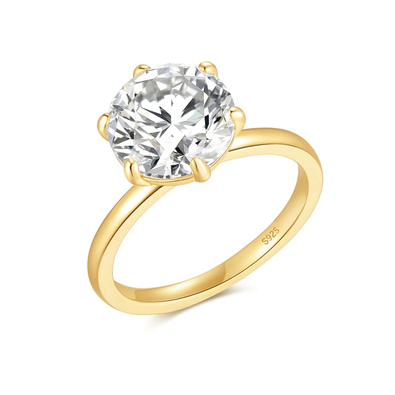 Engagement Rings 925 Sterling Silver Round Cut 1CT/2CT/3CT Solitaire Cubic Zirconia CZ Wedding Promise Rings for Her Wedding Bands for Women Size 5-92