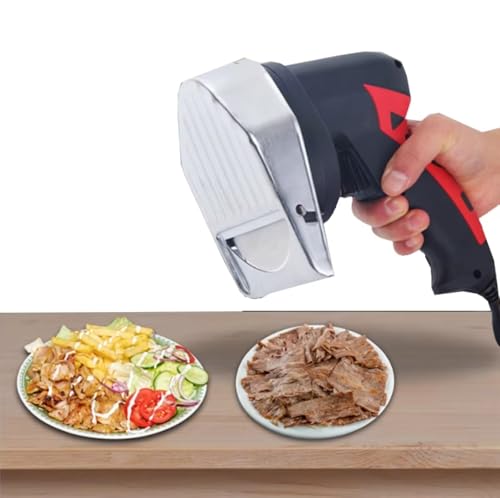 LMTYJZRY Couteau a Kebab Électrique, Couteau a Kebab Électrique Épaisseur de Coupe Réglable for Kebab Machine Machine Kebab Couteau Kebab Slicer(Red)