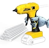 Hot Glue Gun Cordless – Craft Glue Guns, Compatible with DeWalt 20V Lithium-ion Battery(NO Battery, Tool Only) Full Size Hot Glue Gun Quick Heating with 10Pcs 0.43' Glue Sticks for Arts & Crafts & DIY