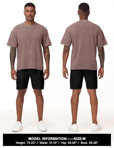 Image of Eiscntd Mens Oversized T-Shirts Heavyweight Cotton Vintage Unisex Baggy Tee