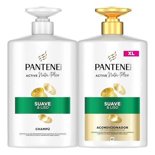 Pantene Pro-V Suave Y Liso Champú 1000ml Y Acondicionador 800ml, Con Dispensador, Pelo Encrespado Y Apagado