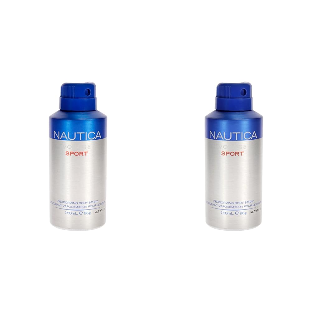 Nautica Voyage Sport - 5.07 Ounce Deodorizing Body Spray, 5.07 Ounce (Pack of 2)