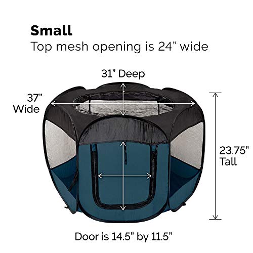 Image of Furhaven Portable Dog Playpen Cat Tent, Pet playground,Kennel foldable indoor outdoor zippered puppy crate - Sailor Blue, Small
