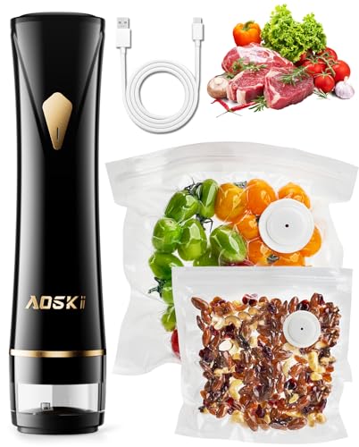 Vacuum Sealer Machine for Food Storage: Compact Food Sealer Saver 5X Fresh Longer, Handheld Detachable Water Tank, 10 PCS Vacuum Seal Bags for Kitchen Fridge Travel Seal Meal Mothers Day Gift For Wife