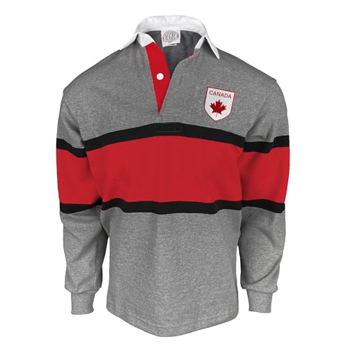 Canada Oxford Stripe Rugby Jersey (US, Alpha, 3X-Large, Regular, Regular)