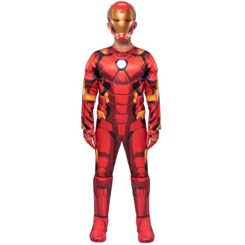 Jazwares Costume Play Marvel Iron Man Official Youth Halloween Costume - Padded Jumpsuit With Gloves And Plastic Mask (S) Multi thumb #2