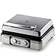 DOMO DO9149W Waffeleisen mit Timer - rechteckige belgische Waffeln 4x7 cm - silber
