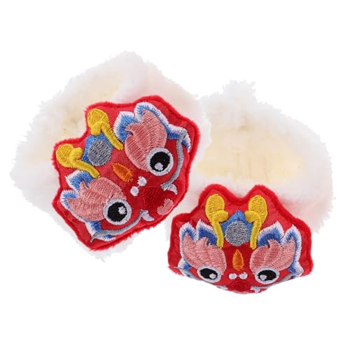 FRCOLOR Zapatos Miniatura de Peluche para Muñecas Estilo Vintage Chino con Diseño de Accesorios Decorativos para Casas de Muñecas para Coleccionistas