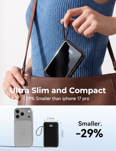 YBYP 15000mAh Portable Charger Power Bank, 50% Smaller Built-in 4 Cables - image 3