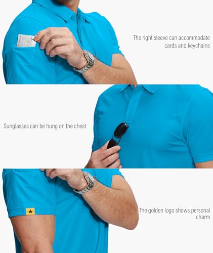 Image of ZITY 5 Pack Mens Polo Shirt Short Sleeve Sports Golf Tennis T-Shirt Moisture-Wicking Summer Shirts
