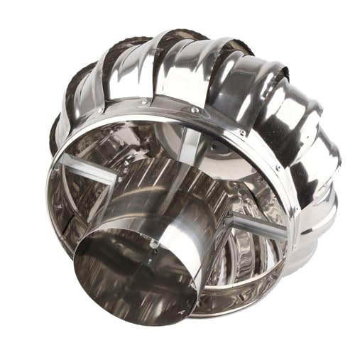 Dachlüftungslüfter, 110 mm/4,33 Zoll Windkraftanlagen Air entlüftung Edelstahl -Dachbeatmung Automatisch Stille rotierende Schornsteinheuerskappe für Dachboden