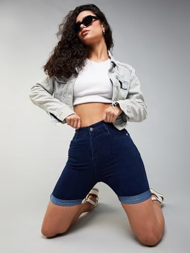 Image of Dolce Crudo Women's Regular High Rise Stretchable Denim Shorts