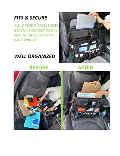 Fitmax Professional Car Truck Front Seat Organizer, Patrol Police Bag With Dedicated And Secured Laptop Storage, Carefully Designed With 25 Compartments. Truly Your Office Within Arm's Reach., B001 #TOP2