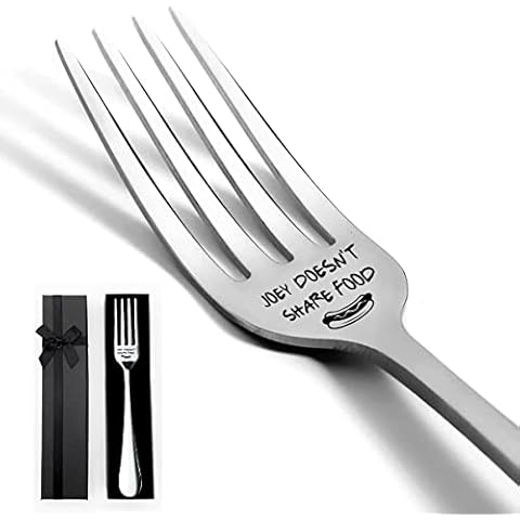 XIKAINUO Joey Doesn't Share Food Engraved Stainless Steel Forks, Cake Dessert Toast Fork Ideal for Family Dinners and BBQs, Best Gift for Women, Men, Friends, Sister,Parents Birthday Christmas Gifts Cover