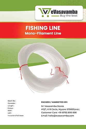 Image of Fishing Line | Fishing Wire | Nylon String | Clear | Transparent | Nylon Thread | Mono-Filament Line | Highly Durable | A++ Grade, 0.4 MM Diameter (100 Metres)