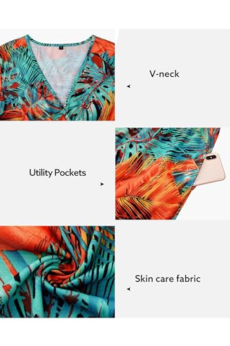 Image of Newshows Women's Pockets Wrap V Neck Floral Summer Vacation Casual Sundress | Wrinkle Free, Stretchy, Summer Beach Floral Sundress 2026, Casual Dress for Vacation, Guaduation, Side Pockets, A-line