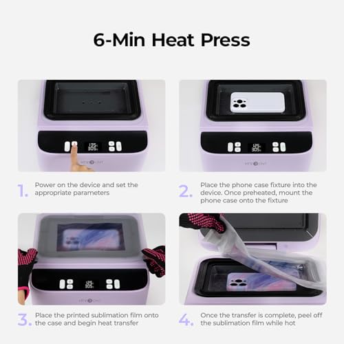 HTVRONT Phone Case Heat Press Bundle - Compatible with iPhone & Android Phone Case Sublimation Machine + HTVRONT Auto Heat Press 2 - Image 6