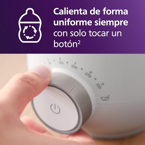 Miniatura 4 de Philips Avent Premium Calientabiberones rápido- Control de temperatura inteligente, calienta uniformemente sin puntos calientes, sistema al baño maría de calidad hospitalaria, SCF358/00