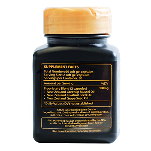 Moxxor Green Lipped Mussel Oil Omega 3 Supplement For Joint Health And Mobility, 100% Pure New Zealand Source Sustainable, Potent, And Natural (3 Bottle X 60 Capsules Per Bottle) #TOP1