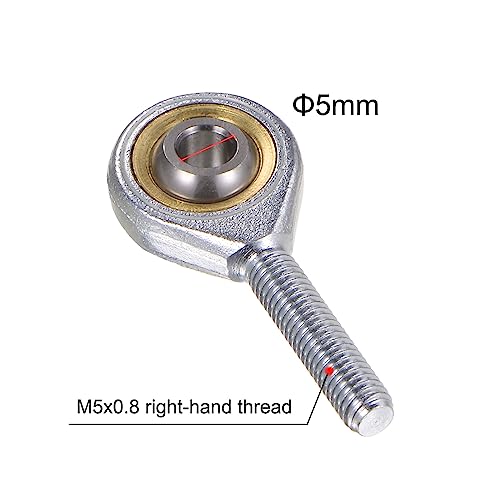 Uxcell A23042300UX0436 4Pcs Sa5Tk Posa5 M5 Male Rod End Bearing M5X0.8 Right Hand Thread thumb #2