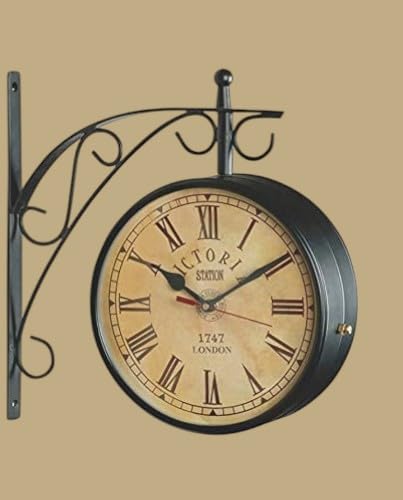 Vintage Black Iron Clock - London Victoria Station -1