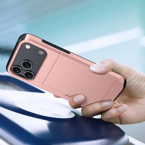 Coque portefeuille iPhone 13 Pro rouge silicone rigide contre chutes et oublis de carte - 4
