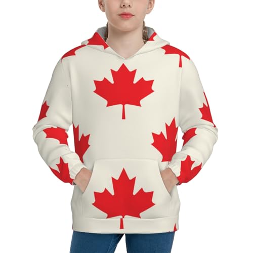 Happy Canada Day Kid Hoodies Boys Sweatshirts Girls Pullover with Pocket