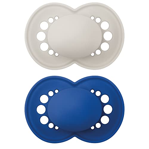 Image of MAM Original Matte Baby Pacifier, Nipple Shape Helps Promote Healthy Oral Development, Sterilizer Case, Unisex, 16+, 2 Count (Pack of 1)