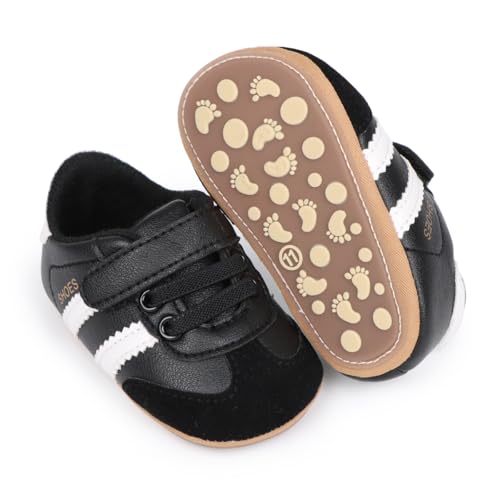 Image of Baby Boys Girls Sneakers Toddler Non-Slip Soft Rubber Sole First Walking Shoes Infant Newborn Crib Dress Shoes